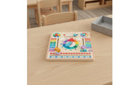 Wooden Calendar Clock High-Quality Wood Kids Learning Calendar Polished Edges