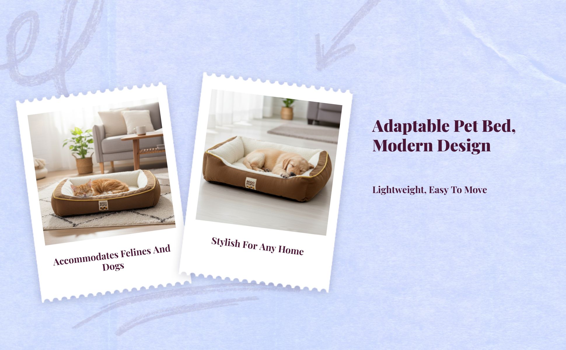 Air Fiber Pet Sofa, Removable Cover