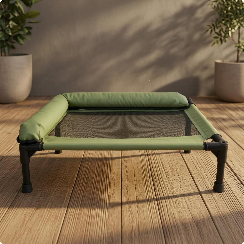 Raised Pet Bed Iron Frame Mesh Pet Bed Skid-Resistant Feet