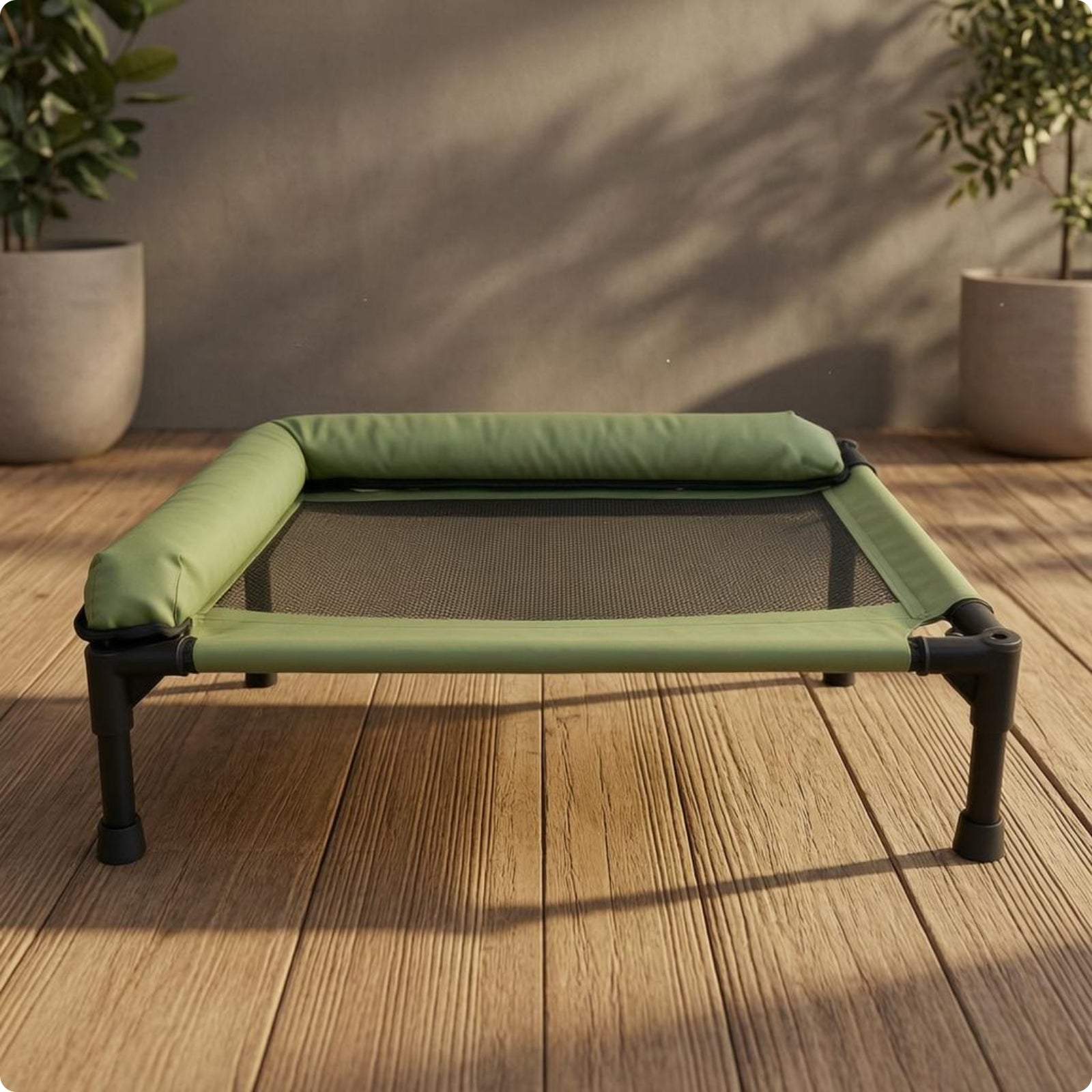 Raised Pet Bed Iron Frame Mesh Pet Bed Skid-Resistant Feet