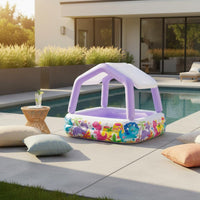 Shelter Kiddie Pool Portable Seas Theme Pool Foldable Kids Outdoor Gear for Families, Garden, Poolside