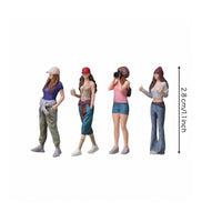 4 Pieces 1:64 Resin Figure Set Small Group Display Model