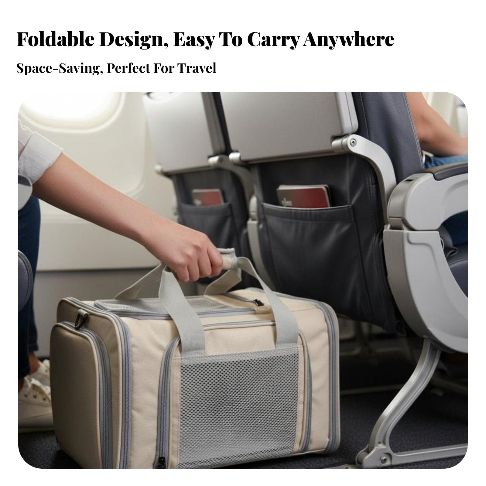 Collapsible Pet Carrier Foldable Expandable Pet Tote Adjustable Shoulder Strap
