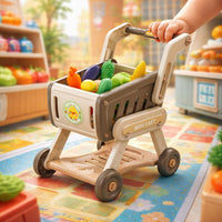 Pretend Play Shopping Trolley Social Skills Toy Shopping Trolley for Playroom