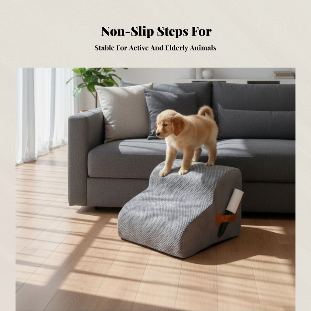 Dog Stairs, Pet Ramp for Puppy, firm Foam, Non-Slip, Sofa Couch Chair