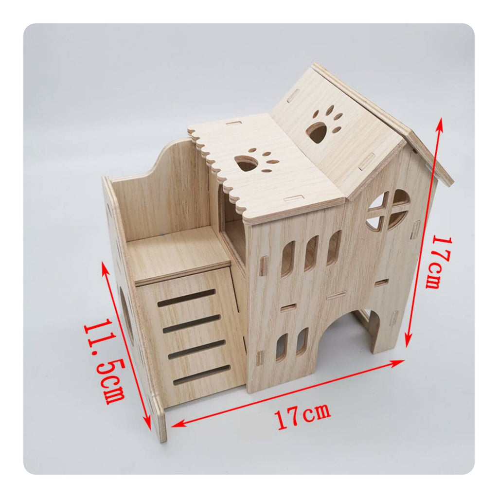 Wooden Hamster House Long-Lasting Guinea Pig Hideout Easy to Clean