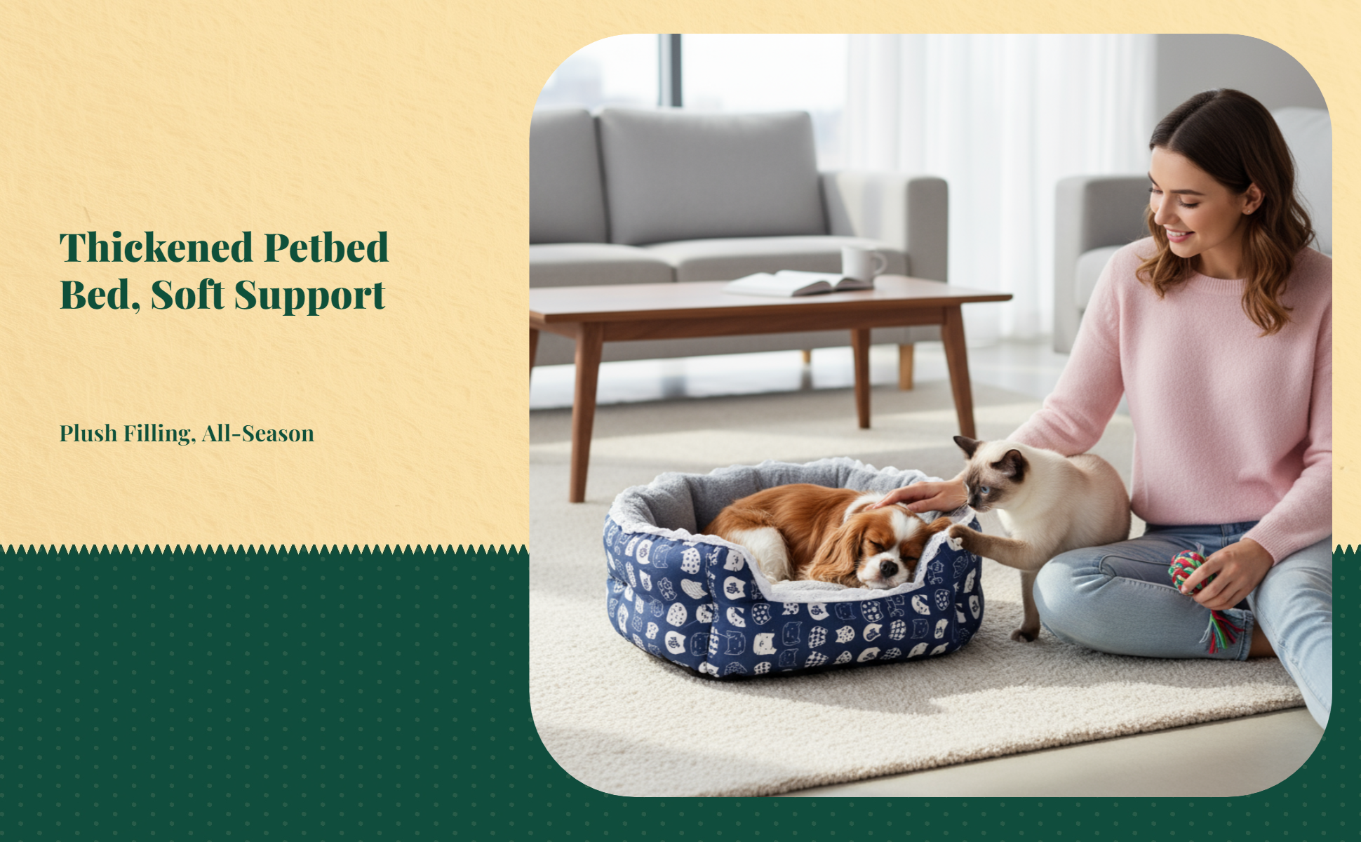Windproof elevated indoor pet bed