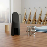 Alto Sax Ligature and Cap Set Smooth Edges Saxophone Mouthpiece Clamp Kit for Saxophonists, Music Students