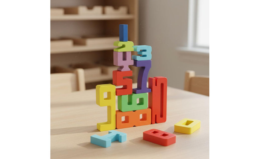 Wooden Number Stacking Blocks Learn Through Play Colorful Wooden Number Game