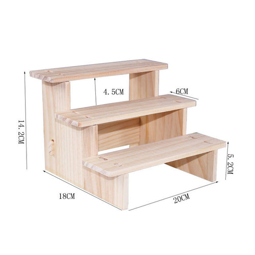 Wood Display Stand Tiered Design Figurine Collection Shelf Easy Assembly Wooden Display Riser for Party