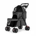 Double-Deck Pet Carrier Lockable Wheels Small Dog Cat Pet Carrier Storage Pockets Animal Transport for Outdoor