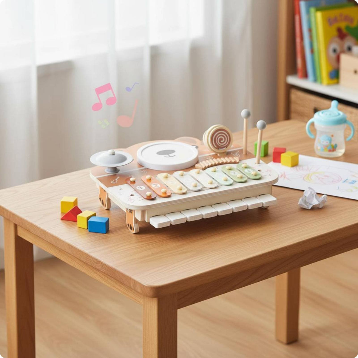 Xylophone Drum Set Multifunction Percussion Playset Sensory Play for Children
