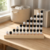 Educational Counting Board Stacked Beads Wooden Counting Board Red Numbers