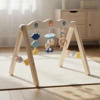 Wooden Baby Gym Fine Movement Skills Wooden Infant Activity Gym Belly Time
