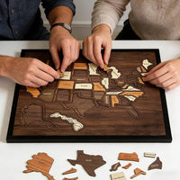 American Travel Chart Puzzle Interactive Decor American Destination Diary Unique Gift United Regions Wall Art Puzzle for Couples