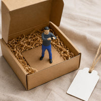 Mini Man Taking Photo Display Decoration Realistic Resin Man Model