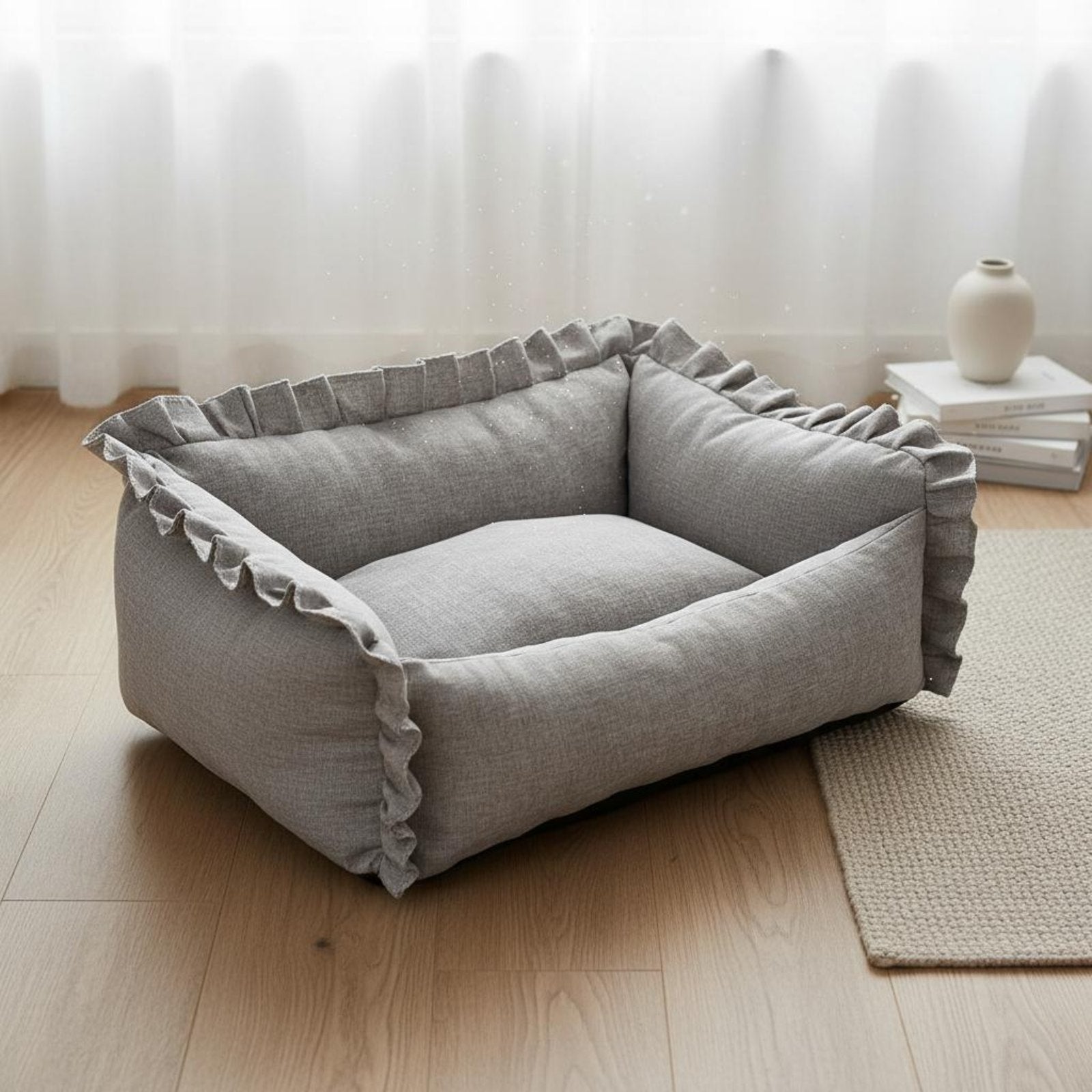 Washable Dog Couch Bed Wear-Resistant Small Dog Couch Faux for Indoor