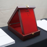 Wooden Medal Display Box Easel Back Stand Awards Display Frame for Office Decor