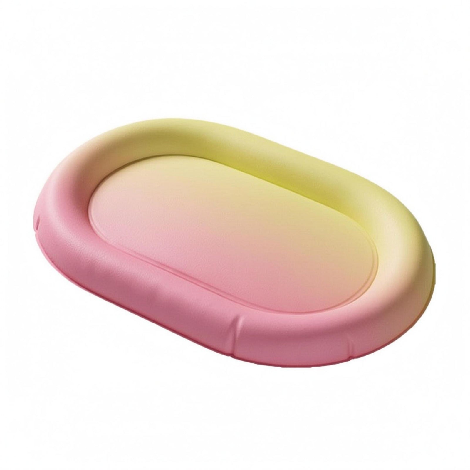 Pet Cooling Bed Layered Design Oval Supportive Rim Dog Bed PVC for Warm Weather