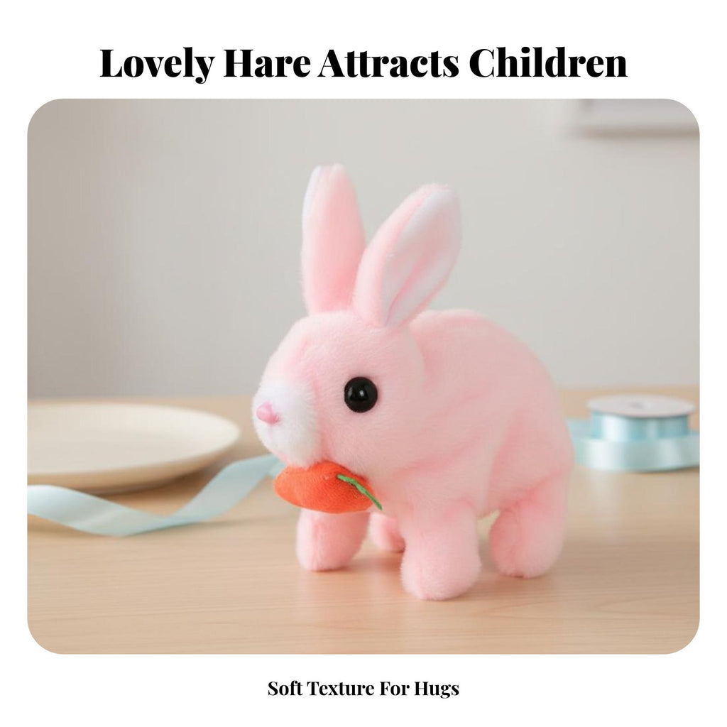 Wiggles Ears Electric Rabbit Toy With Sounds and Movements Walking Bunny Stuffed Toy Battery Operated for Girls, Toddlers