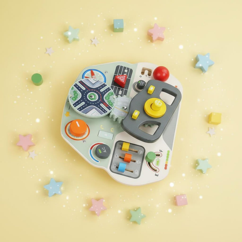 Steering Wheel Busy Board Sensory Play Toddler Steering Wheel Toy for Toddlers
