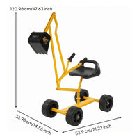 Sit-in Digger Toy Yellow Metal Frame Manual Digger Toy Low Base for Children