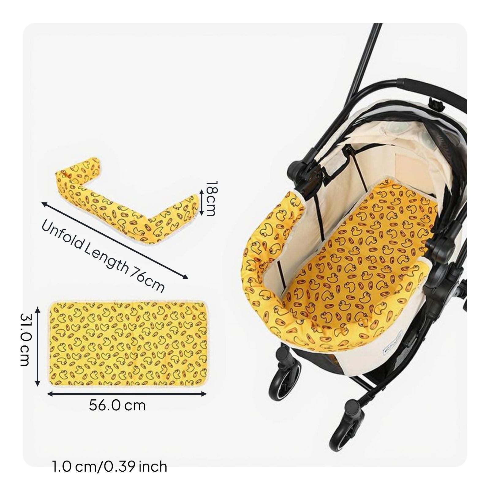 Non-slip pet stroller pad