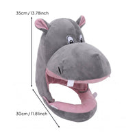 Fuzzy Hippo Hood Cute Hippopotamus Costume Hat Easy to Wear for Performance