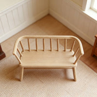 Dollhouse Bench DIY Scene Accessory Miniature Wooden Loveseat Photo Prop