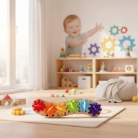 Gear Toy Colorful Wooden Gear Brain-Teaser Montessori for Young Children