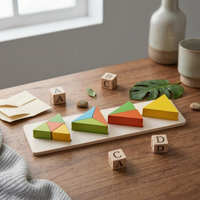 Wooden Shape-Matching Peg Toy Painted Wooden Peg Board Toy Logical Thinking