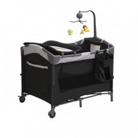 Foldable Baby Bed Music Toy Arch Baby Bed with Wheels Includes Mattress