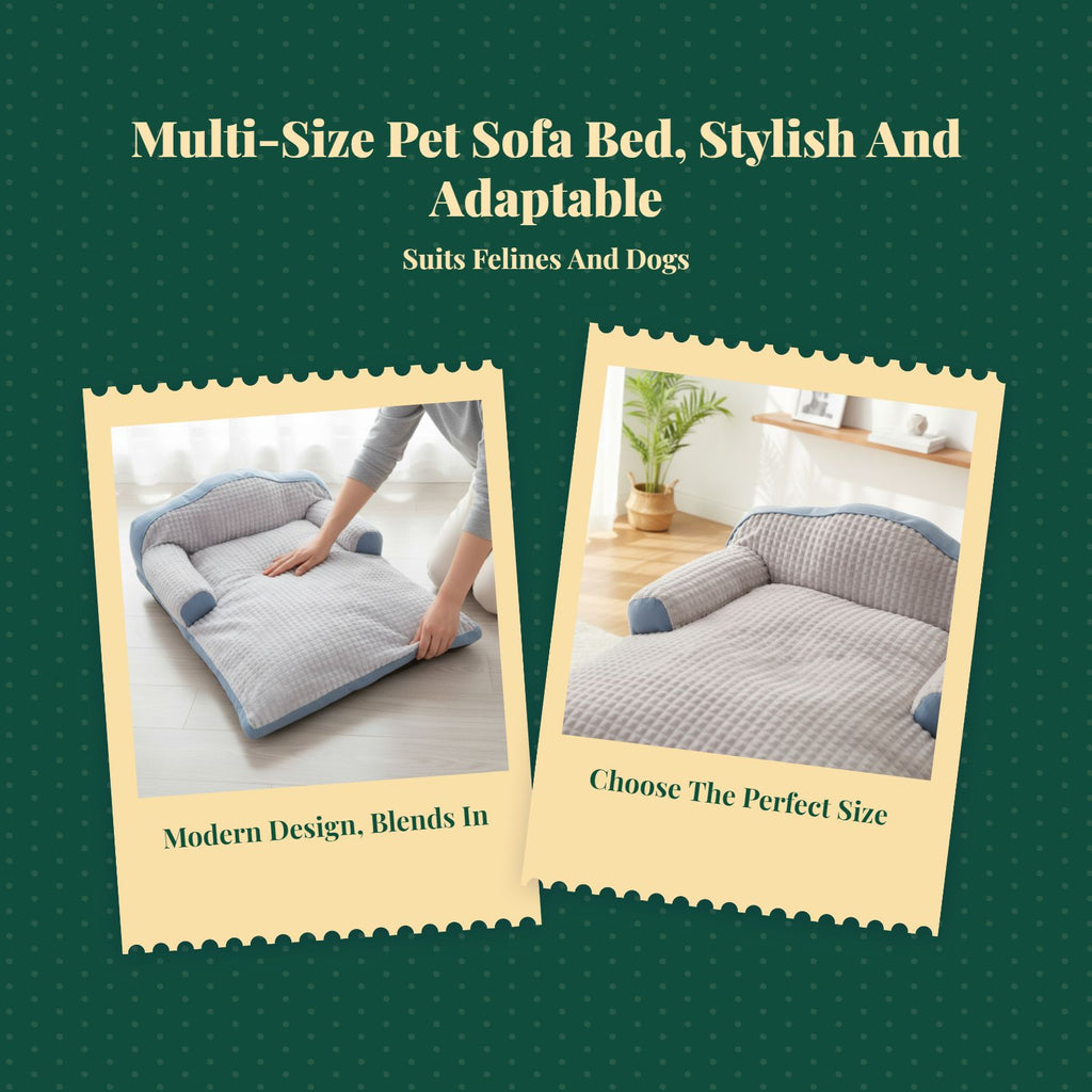Rectangle Dog Bed, Washable Sofa, Removable Cover, Non-Slip