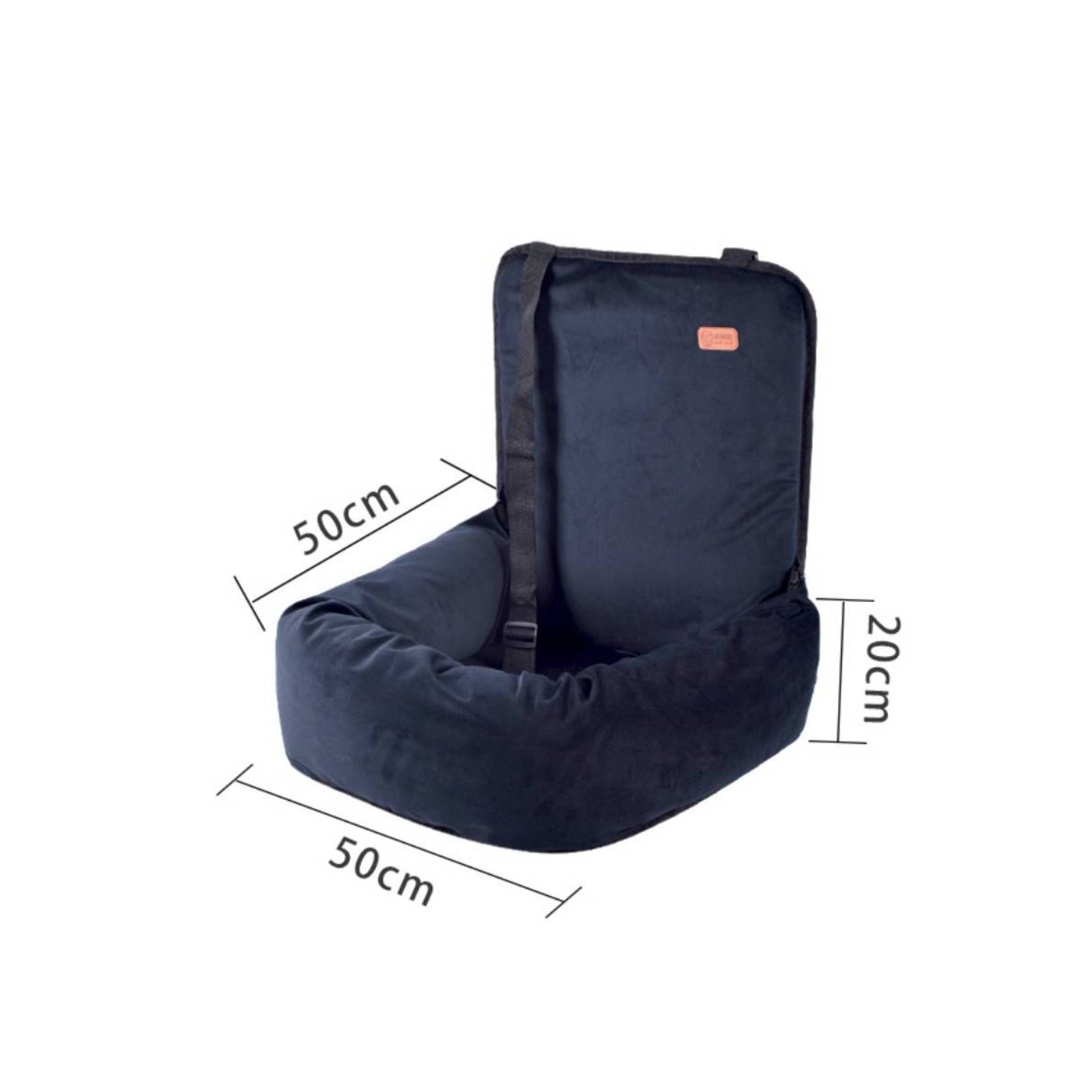 Dark-Colored Dog Car Seat Bed Removable Padded Dog Car Seat Bed Detachable Cover