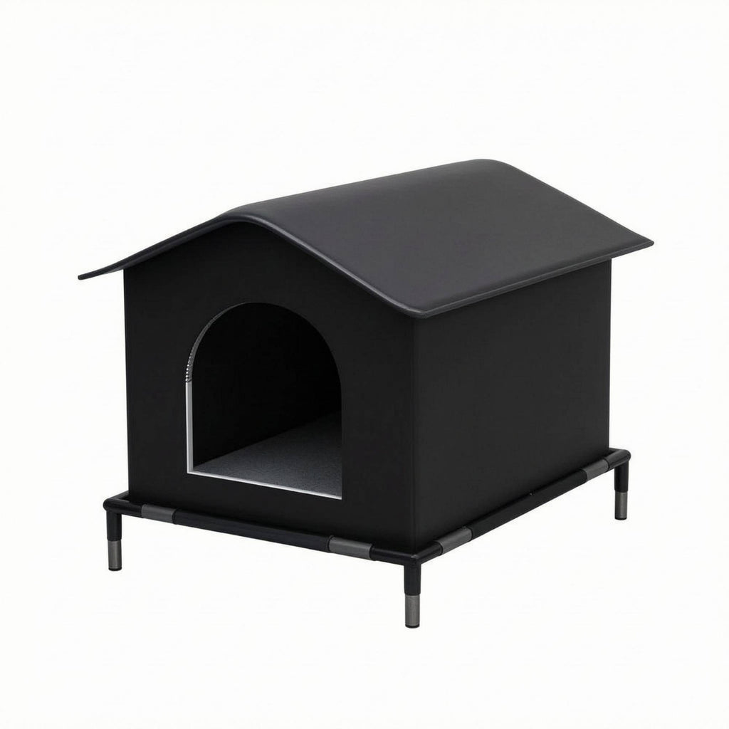 Outdoor Cat Shelter Cylindrical Frame Sloped Roof Cat House