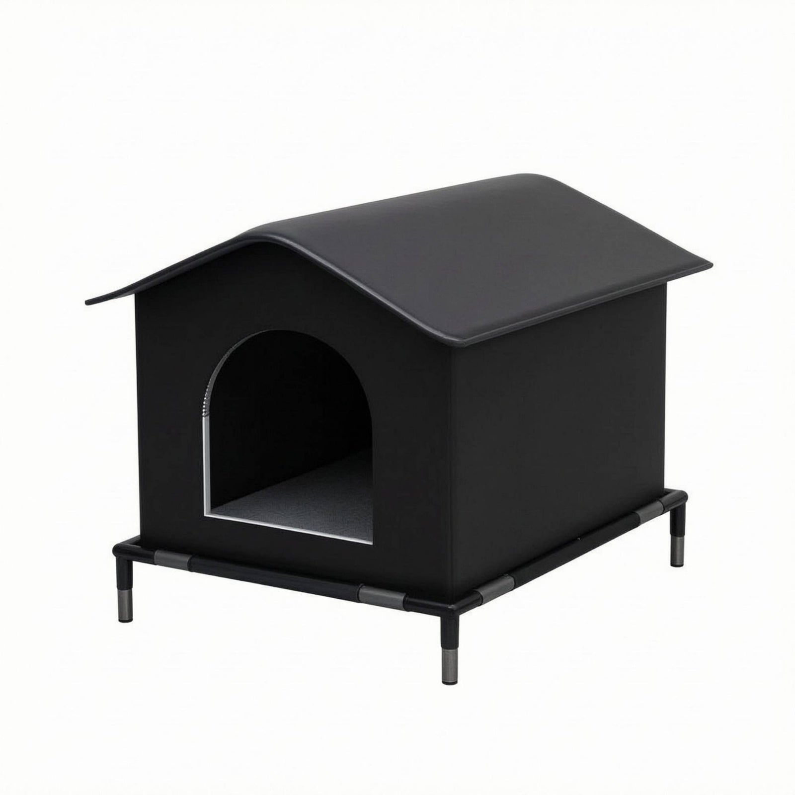 Outdoor Cat Shelter Cylindrical Frame Sloped Roof Cat House