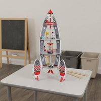 Space Spacecraft Building Set Easy to Assemble Wooden Spacecraft Playset Safe