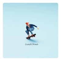 1/64 Scale Skateboarder Figure Dynamic Pose 1:64 Skateboarder Figure