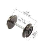 HO Scale Train Wheelset Replacement Part Metal Axle Wheel Pair Nickel Plated
