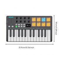 25-Key Keyboard Controller Illuminated Pads 25 Key Midi Keyboard