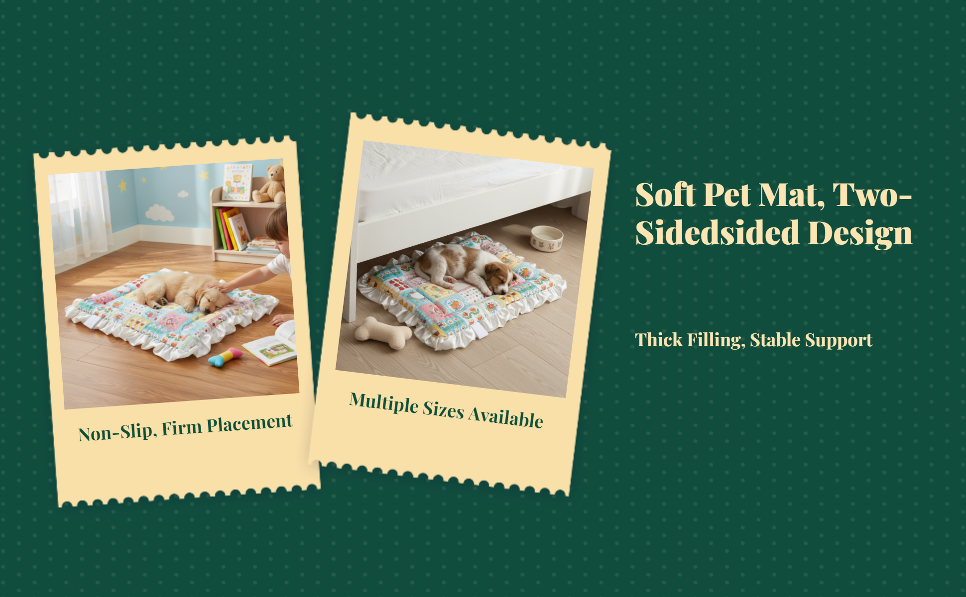 Non-slip reversible dog crate mat