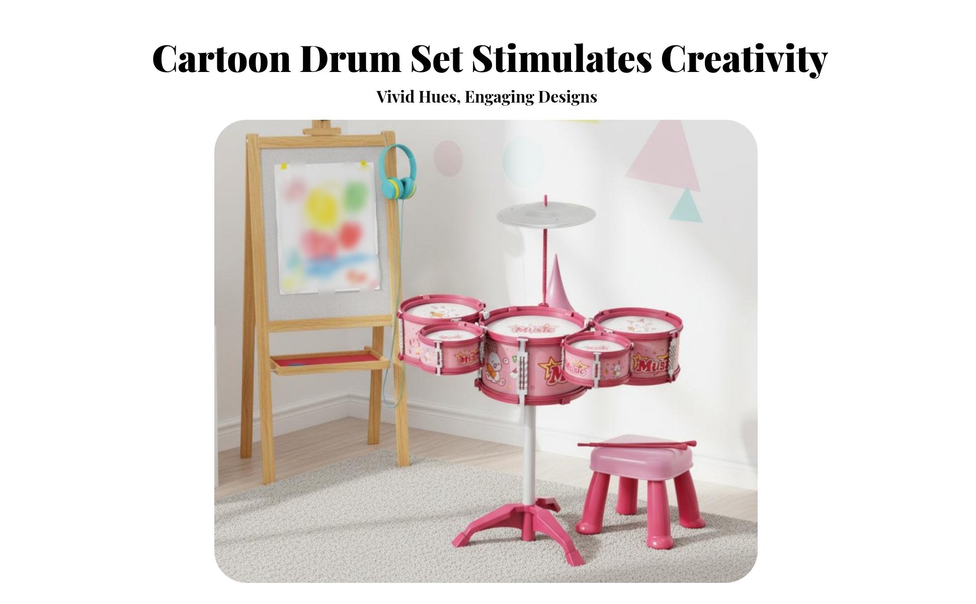 Kids Drum Set Great Gift Toddler Jazz Drum Kit Easy Assembly for Playtime, Boys