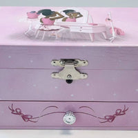 Pink Ballerina Jewelry Box Sturdy Wood Construction Ballerina Music Box