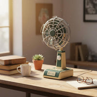 Retro Desk Fan 3 Speed Settings Vintage Design Table Fan Adjustable Tilt Head