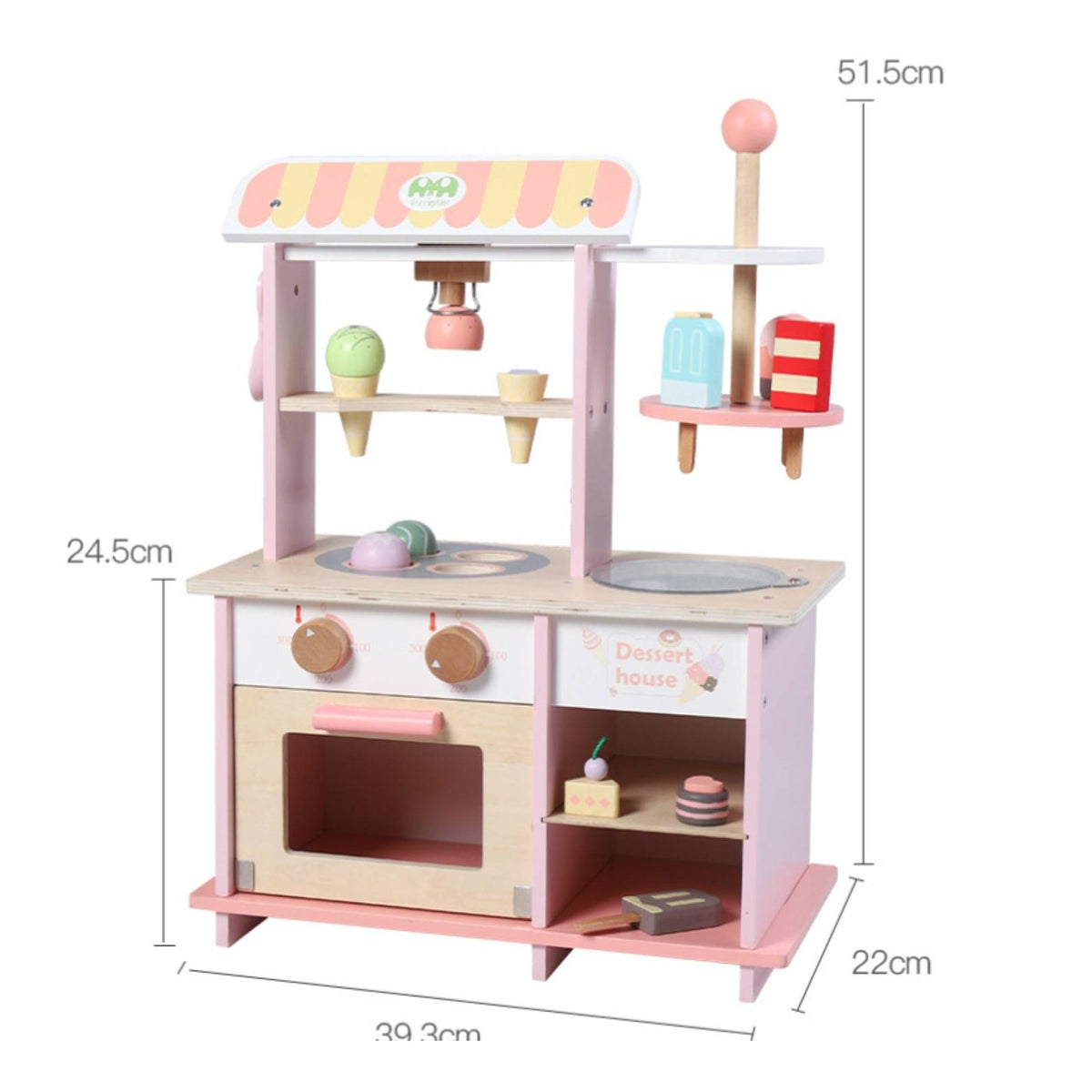 Ice Cream Shop Toy Fine Movement Skills Dessert Stand Playset Pastel Colors
