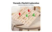 Grid Board Game Natural Wood Children's Pastime Compact for Tabletop