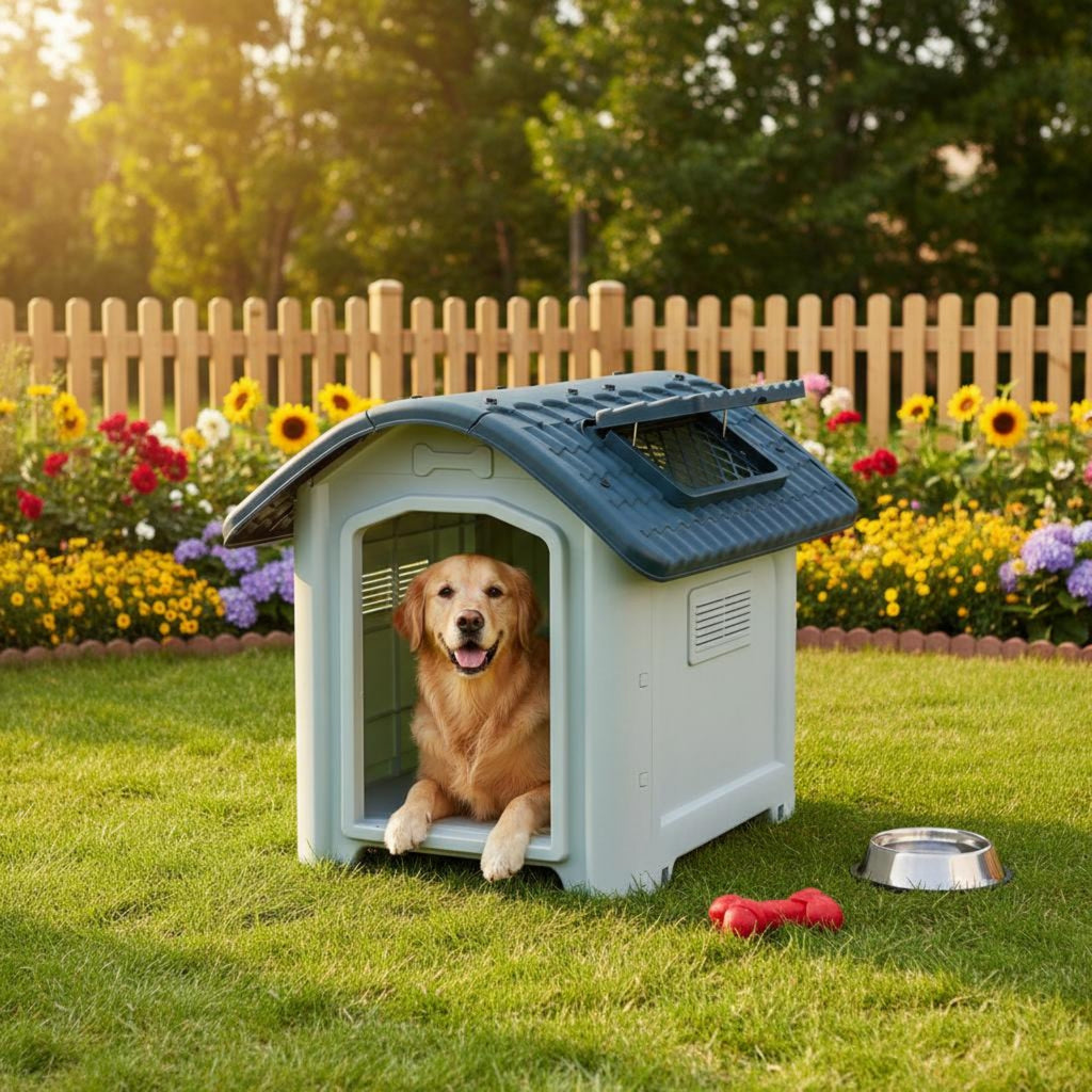 Plastic Dog House Pet Furniture Cozy for Rainy Weather