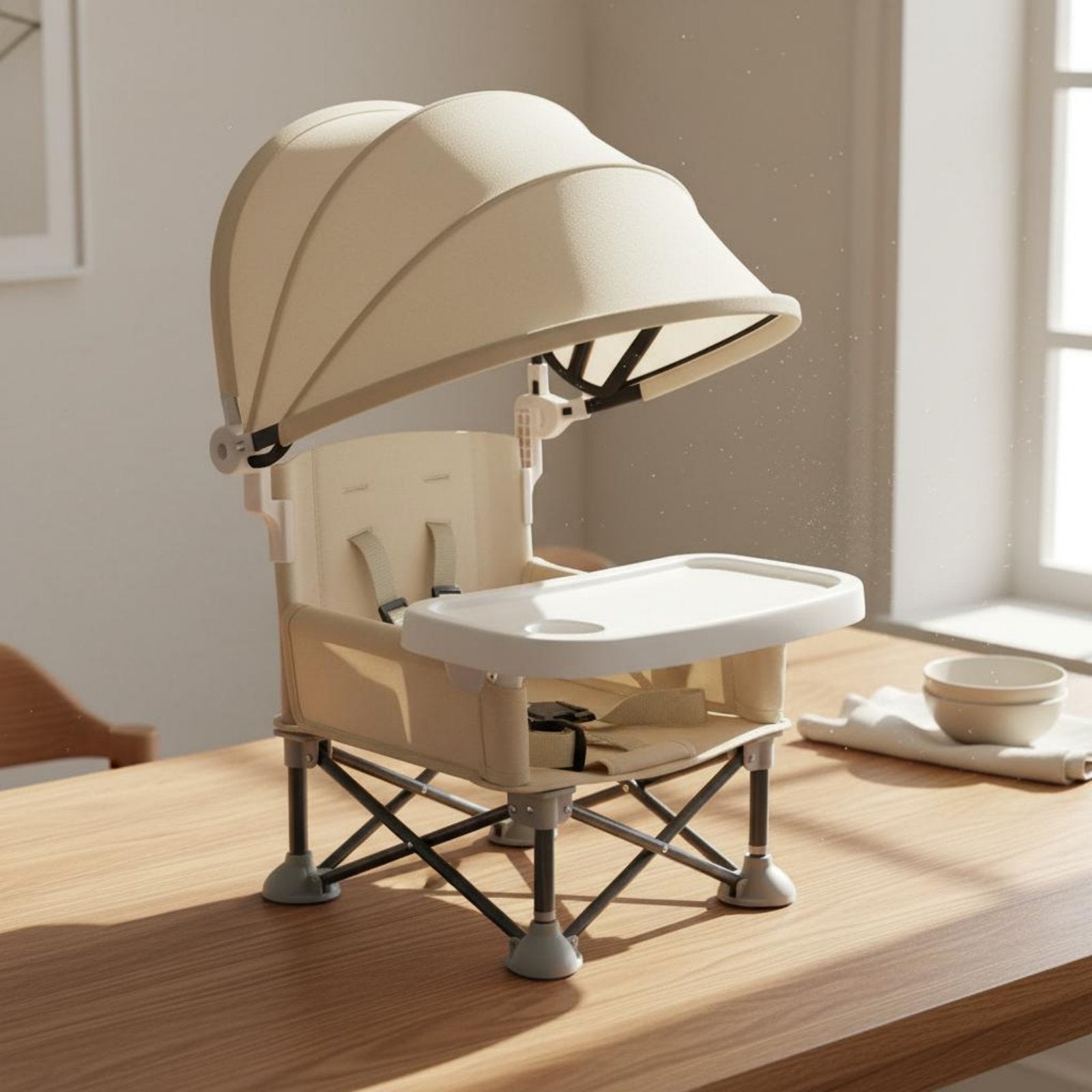 Portable Baby High Chair Lightweight Folding High Chair Sturdy Frame for Outings