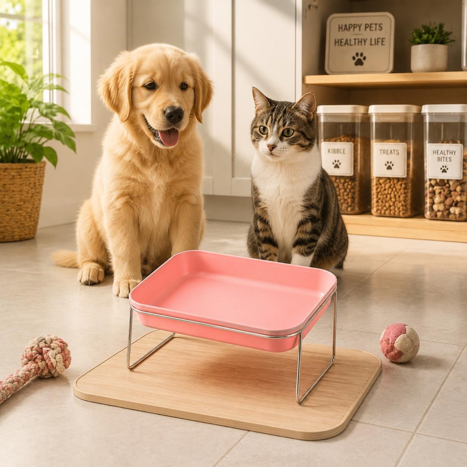 Rectangular Pet Bowl Deep PP Bowl Insert Glossy