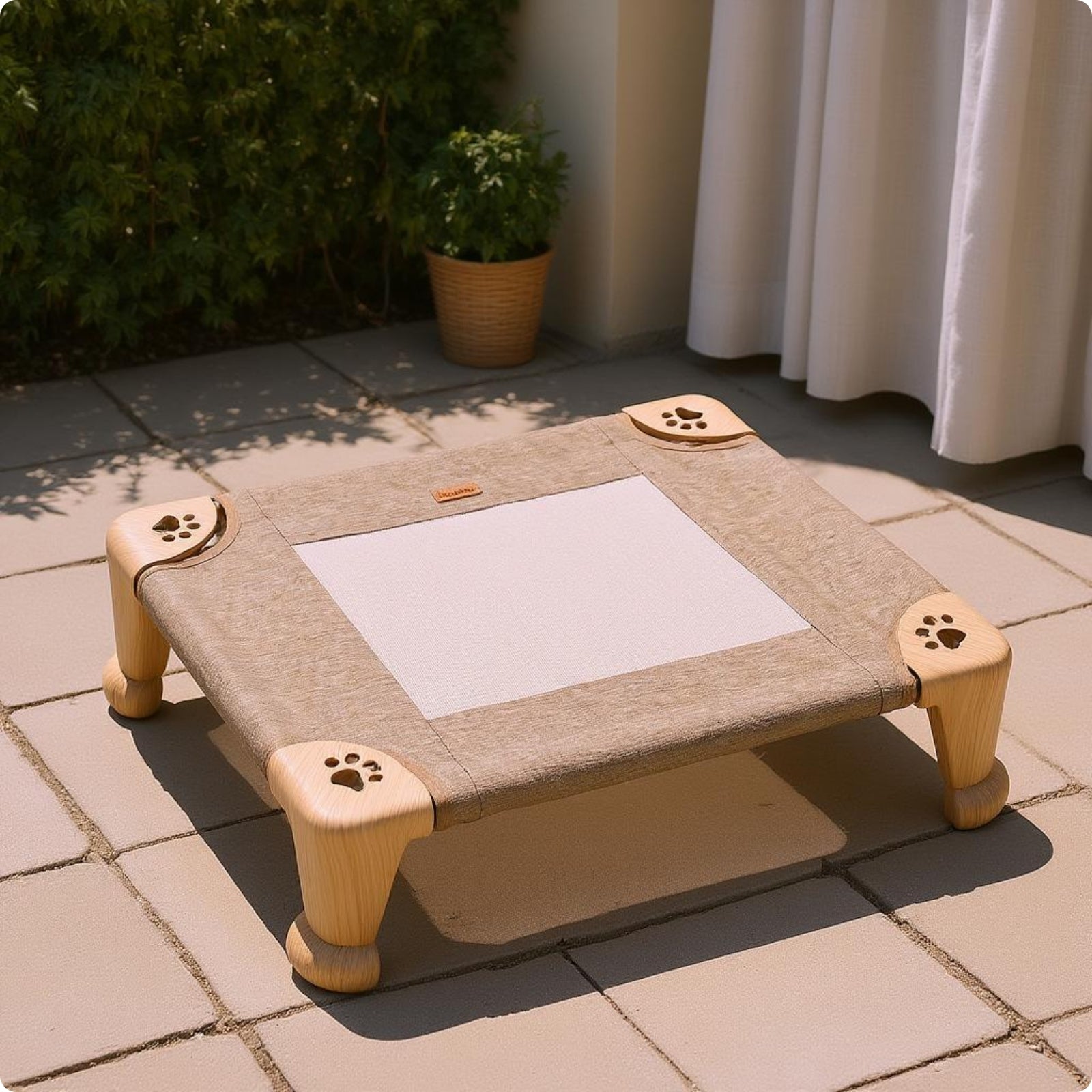 Cot-Style Dog Bed Plastic Frame Dog Cot Bed Anti-Slip